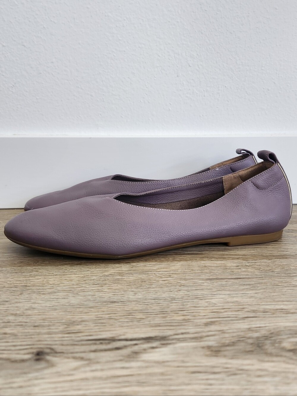 Everlane The Day Glove, Leather Flats, Size 8, Purple